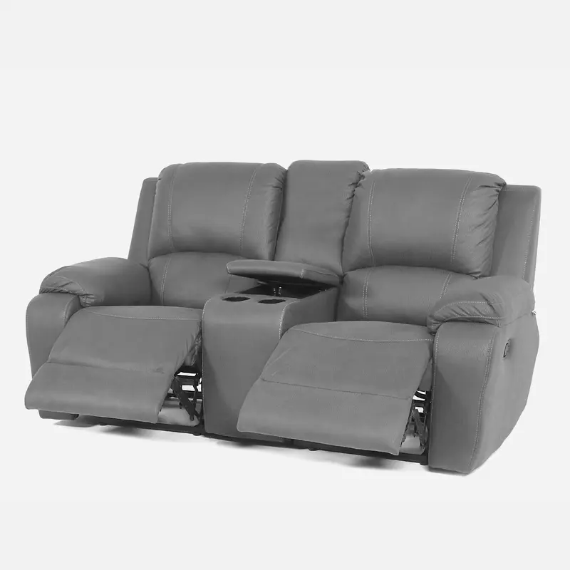 2 Division 2Act + Consol Recliner Paloma Genuine Leather Grey