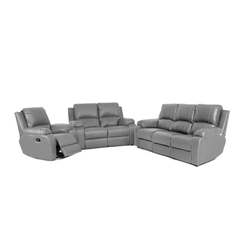 6PC 1 Act Recliner Paloma Genuine Leather Grey