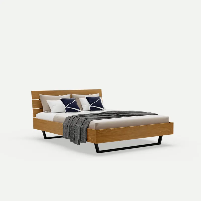 Oak Bed Motto King - Walnut Finish