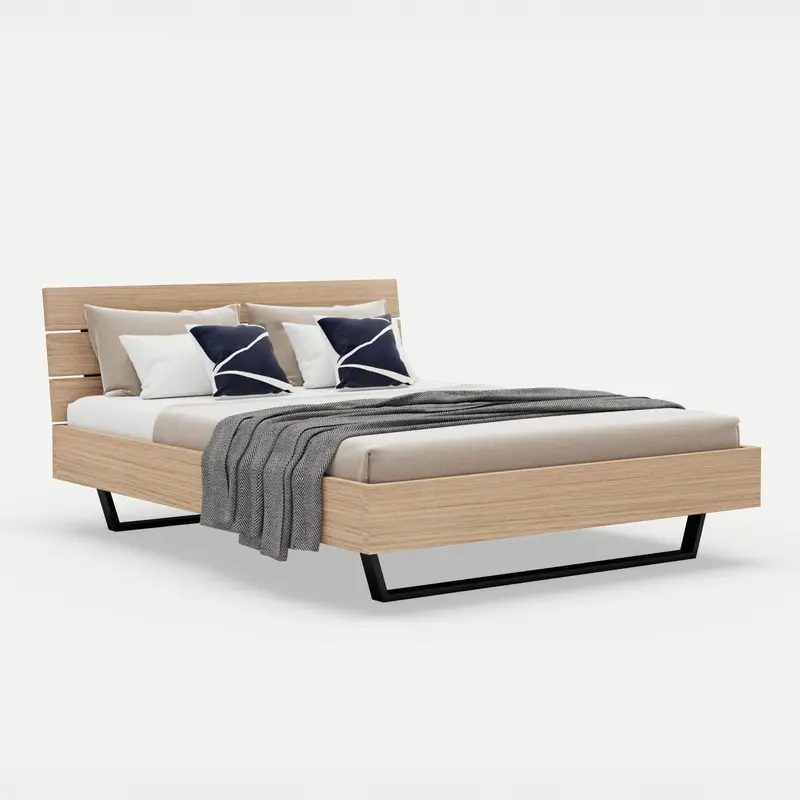 Oak Bed Motto Queen XL - Oak Clear Finish