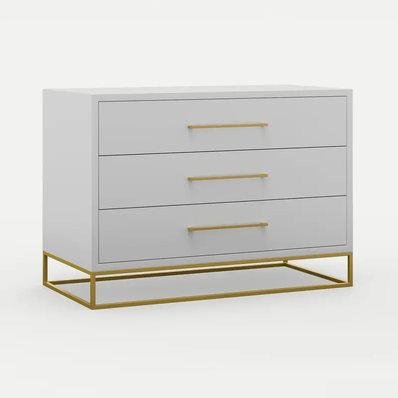 3 Drawer Server Lilo Satin Light Grey