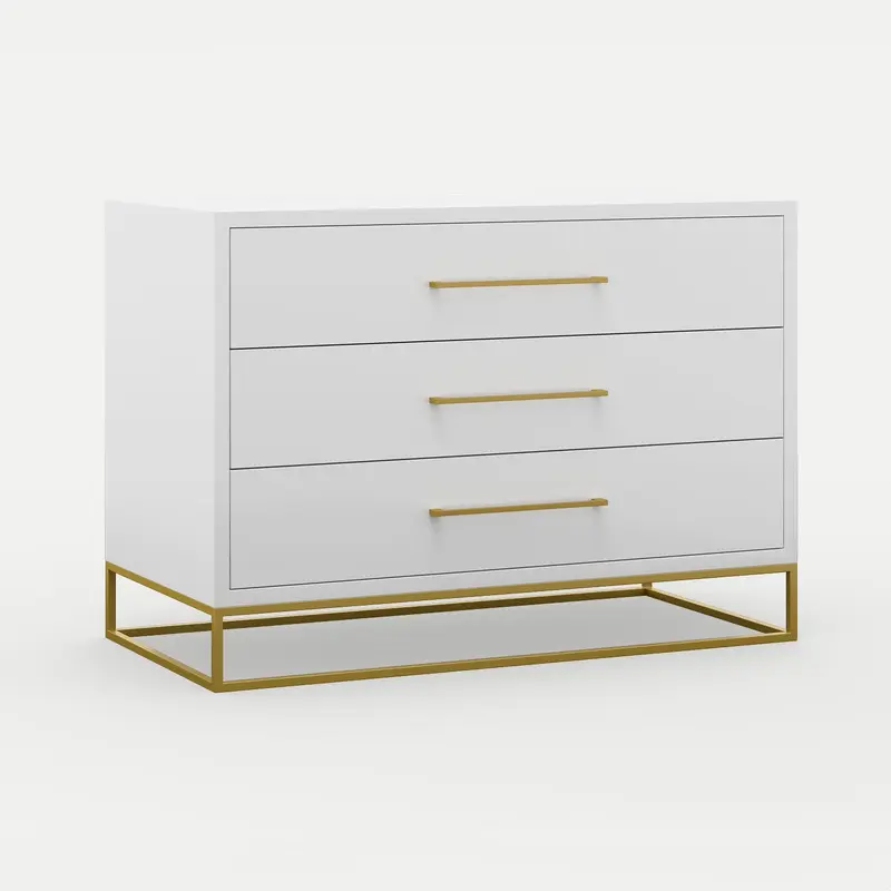 3 Drawer Server Lilo Satin White