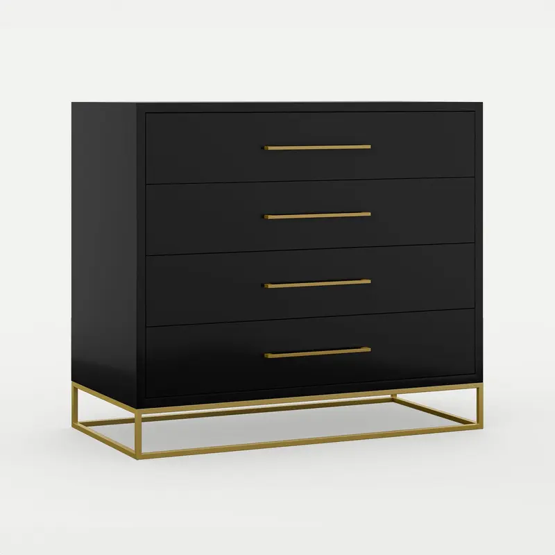 4 Drawer Server Lilo Satin Black