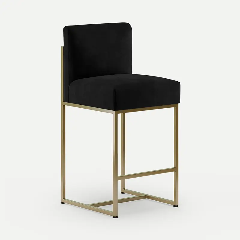 Bar Stool Vena Phantom Black Velvet