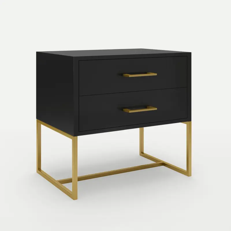 Bedside Pedestal Lilo Satin Black