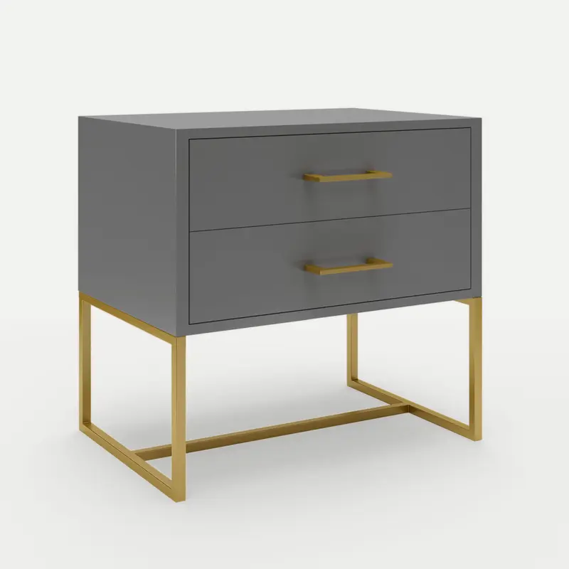 Bedside Pedestal Lilo Satin Dark Grey