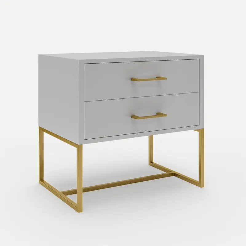 Bedside Pedestal Lilo Satin Light Grey