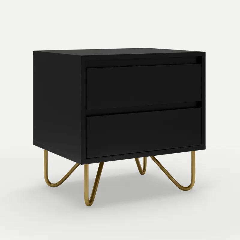 Bedside Pedestal Stylo Satin Black