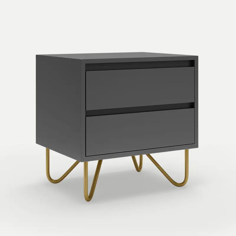 Bedside Pedestal Stylo Satin Dark Grey