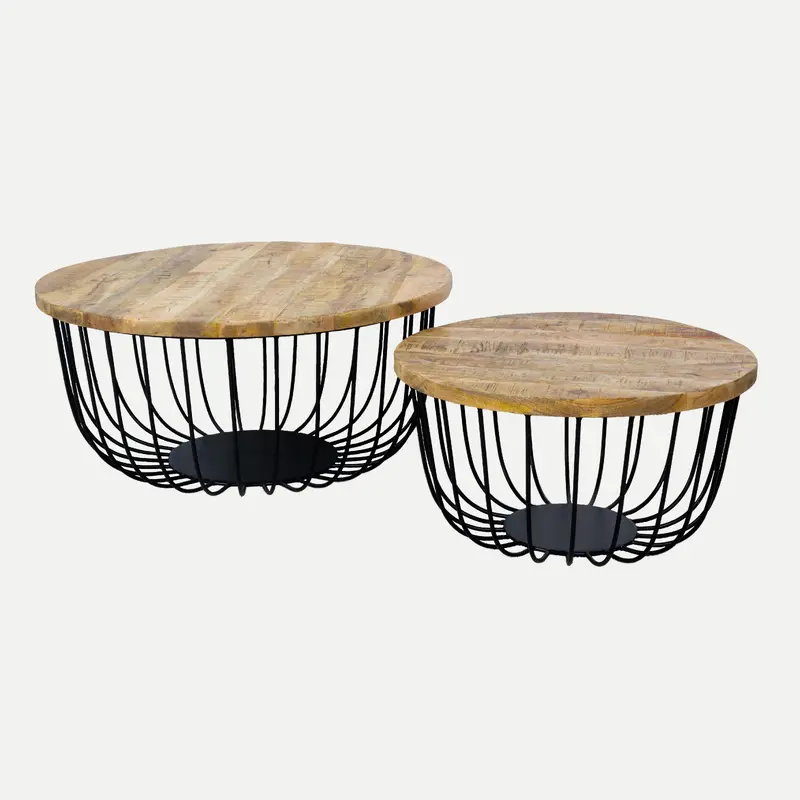 Coffee Table Set Enzo Natural Wood