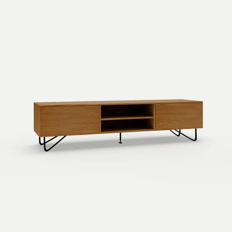 Hairpin TV Stand Khaya Walnut Finish