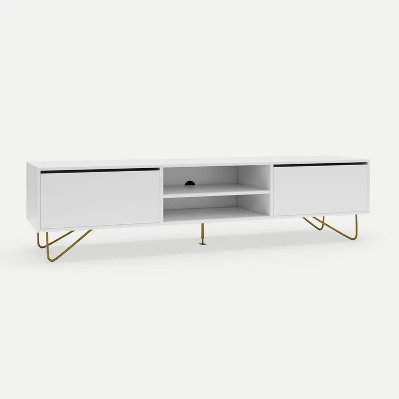 TV Cabinet Zarah 2 Drawer Satin White
