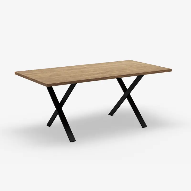 4-6 Seater Oak Dining Table Eleya Walnut Finish