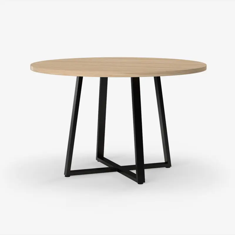 4-6 Seater Oak Round Dining Table Ansa Oak Clear Finish