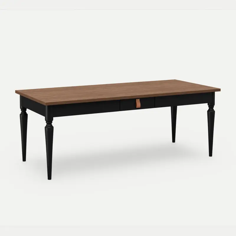 6-8 Seater Dining Table Nimbus Vintage Brown Top Charcoal Legs