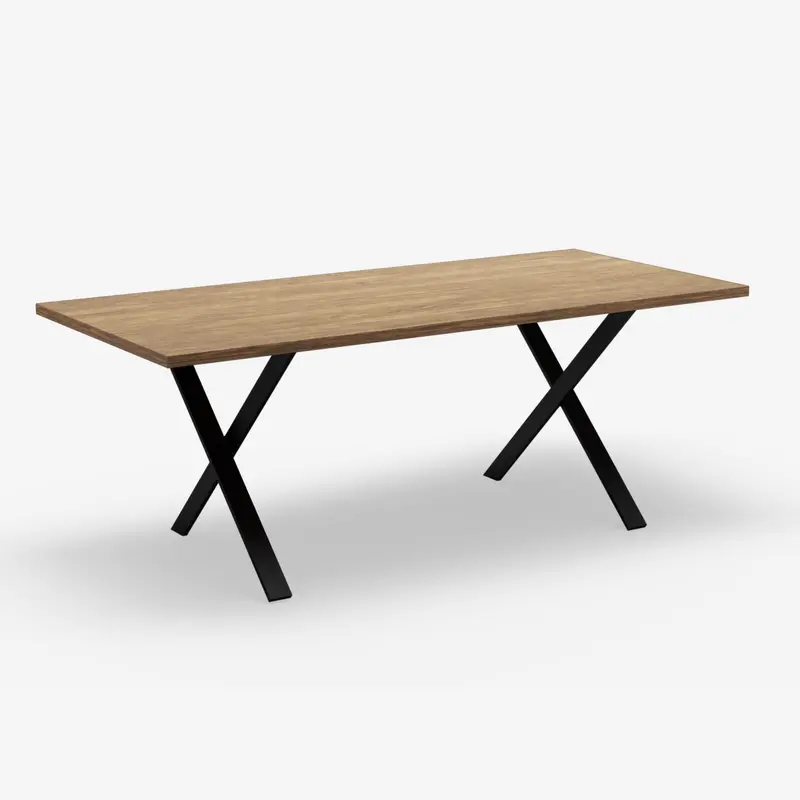 6-8 Seater Oak Dining Table Eleya Walnut Finish