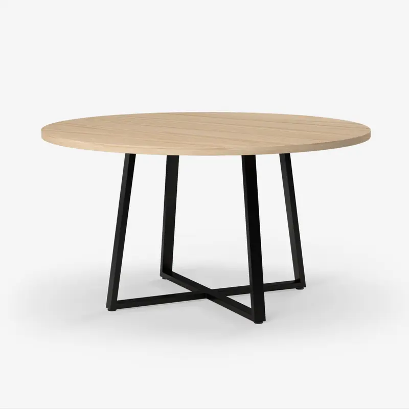 6-8 Seater Oak Round Dining Table Ansa Oak Clear Finish