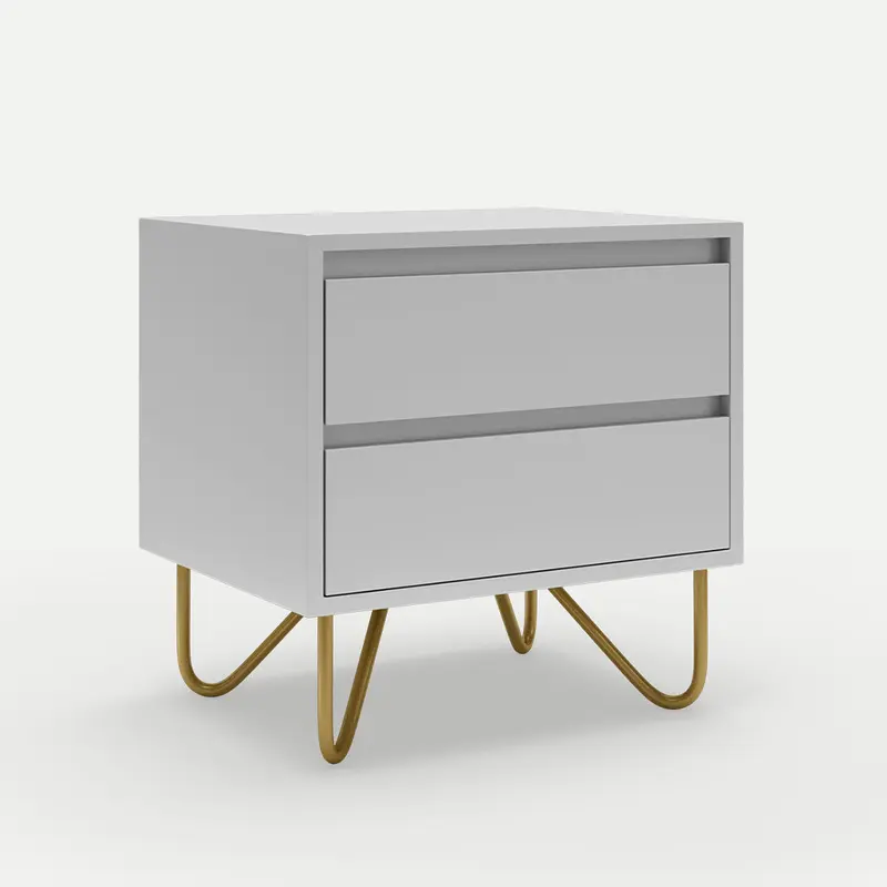 Bedside Pedestal Stylo Satin Light Grey