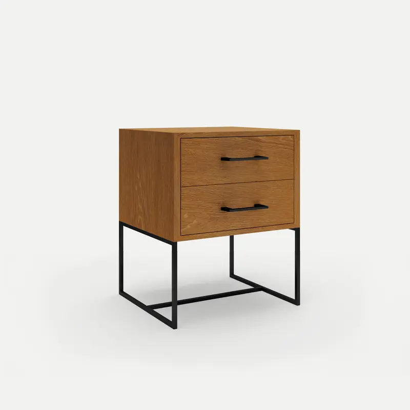 Bedside Pedestal Thora Walnut Finish