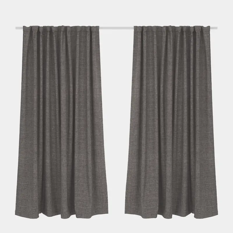 Blockout Curtain Taped Graphite  265x 250cm