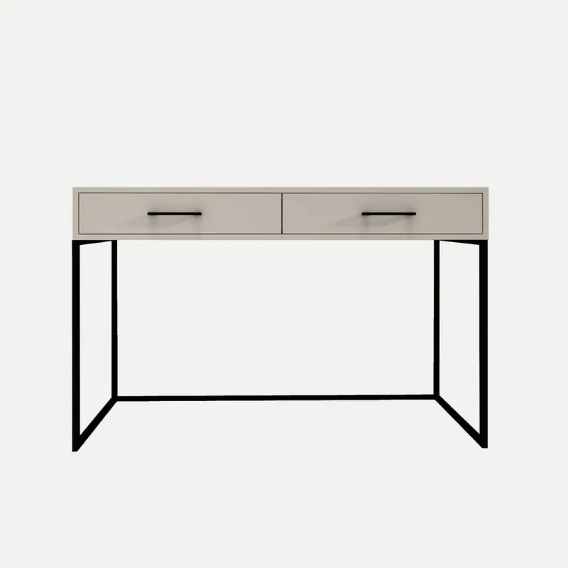 Dresser / Desk Lilo Satin Light Grey - Black Frame