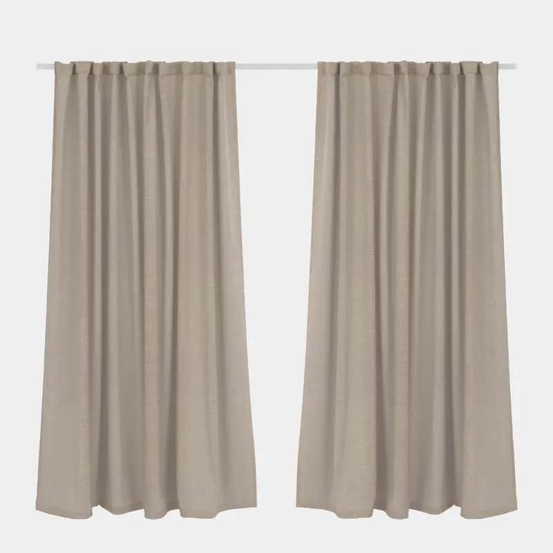 Sheer Curtain Taped Sand 265 x 218cm
