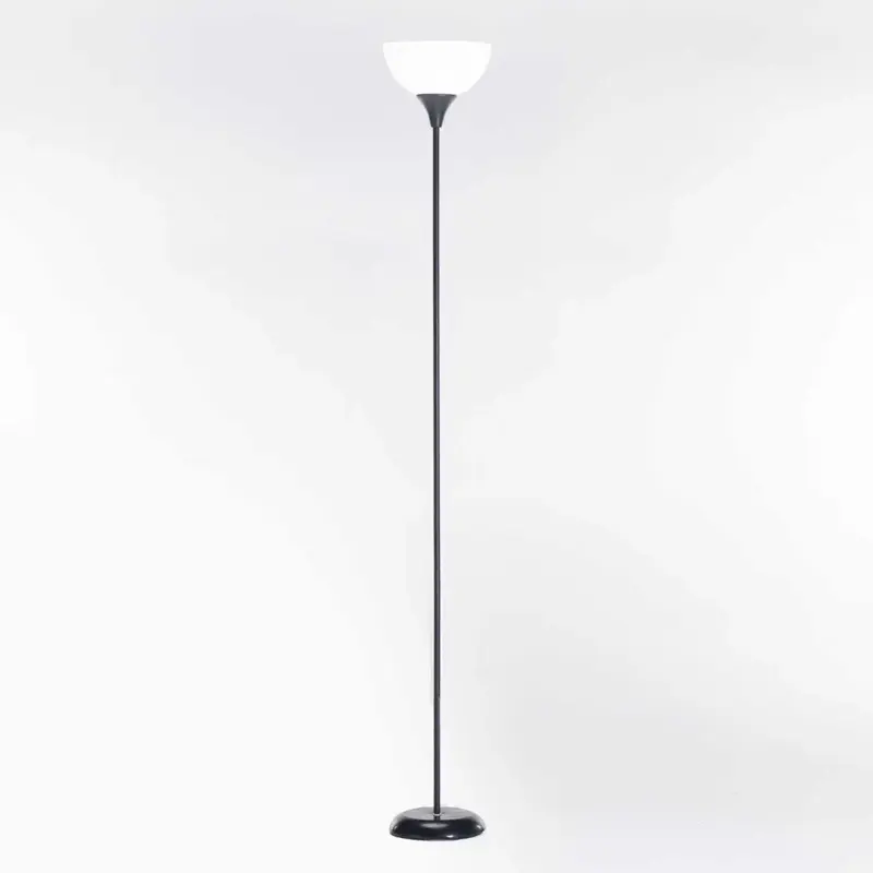 FLOOR LAMP BLACK METAL WHITE ACRYLIC SHADE 180cm H
