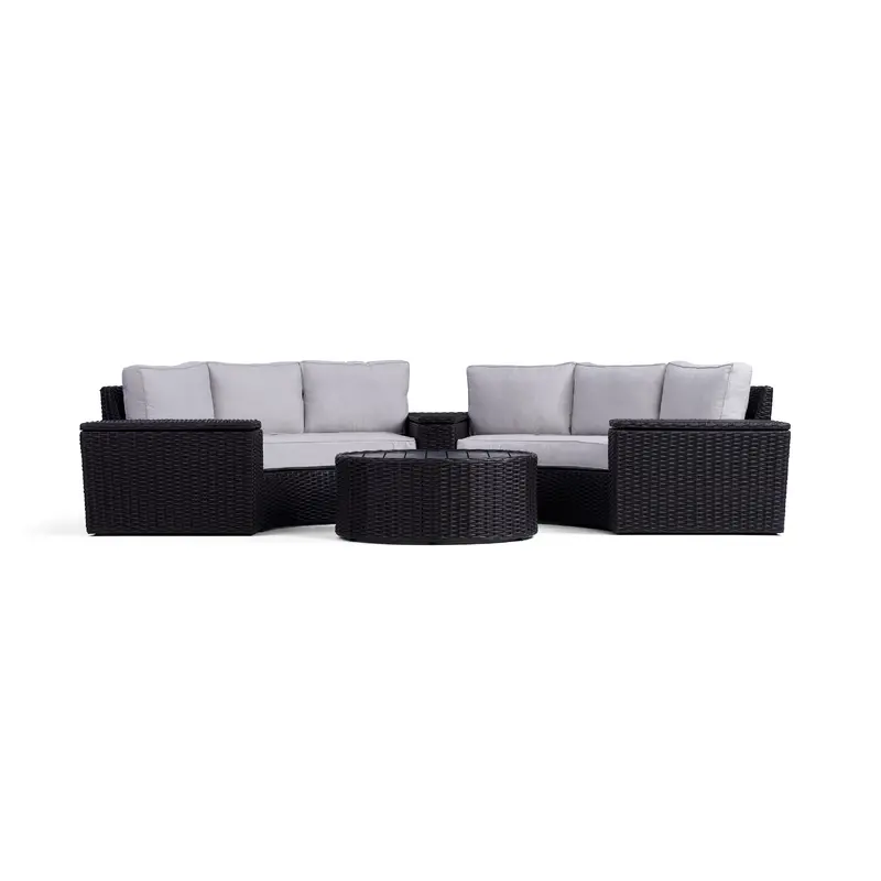 Elliot Outdoor 6-Piece Round Sectional Set