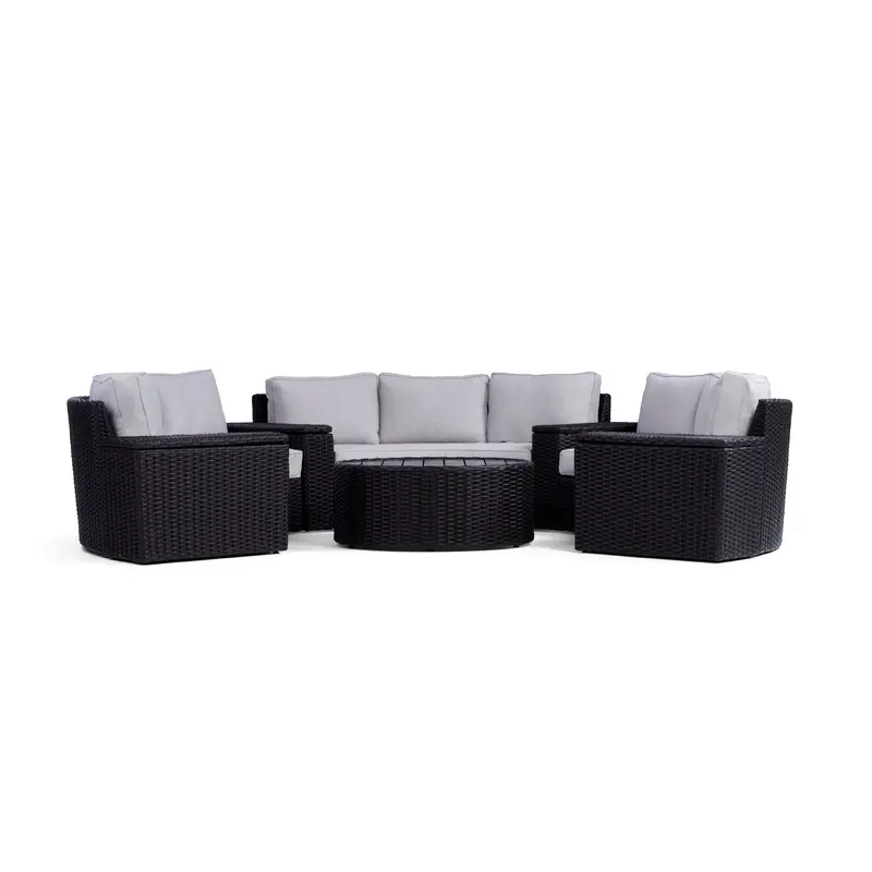 Elliot Outdoor 8-Piece Round Sectional Set