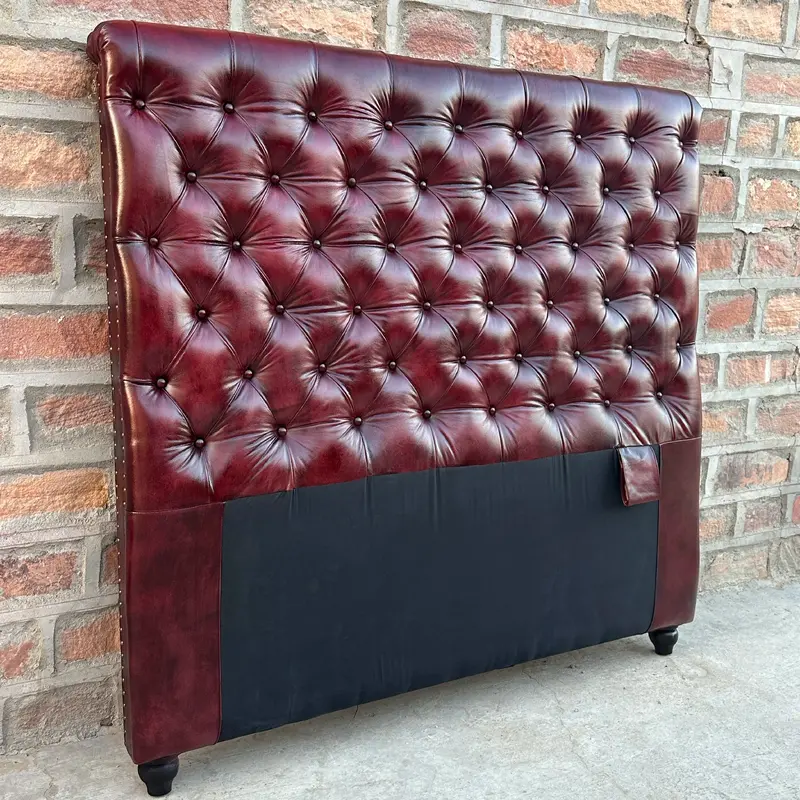 Oxford Red Chesterfield Leather Headboard