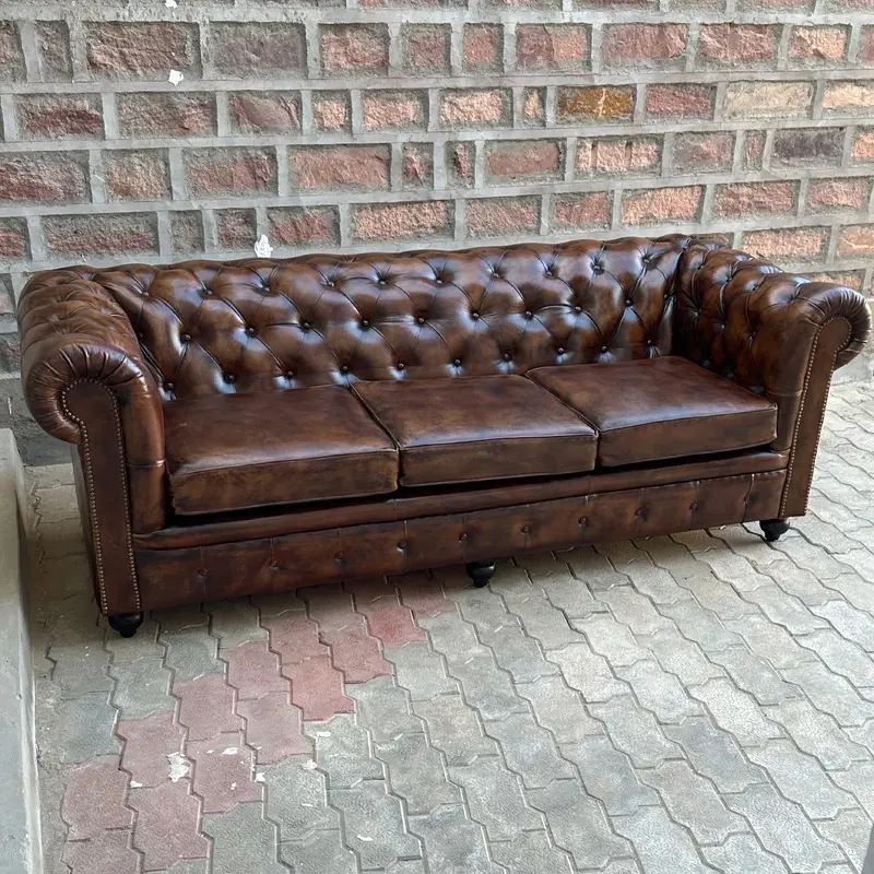Remington Chesterfield Leather Sofa