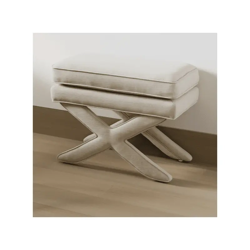 Vinesa Stone Linen Blend Cross Foot Stool