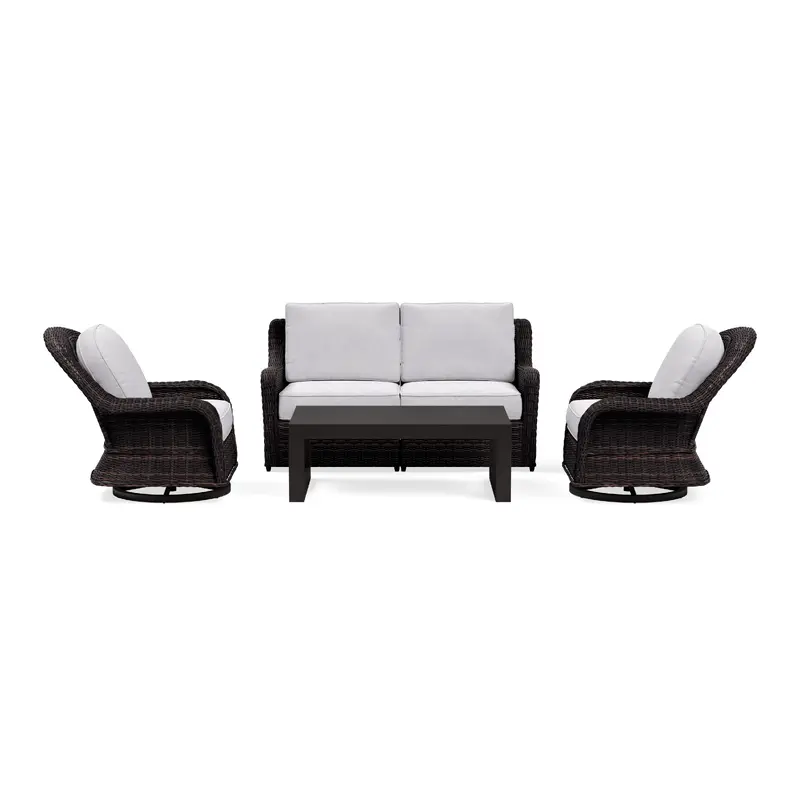Waverly Outdoor Loveseat Set with Swivel Chairs