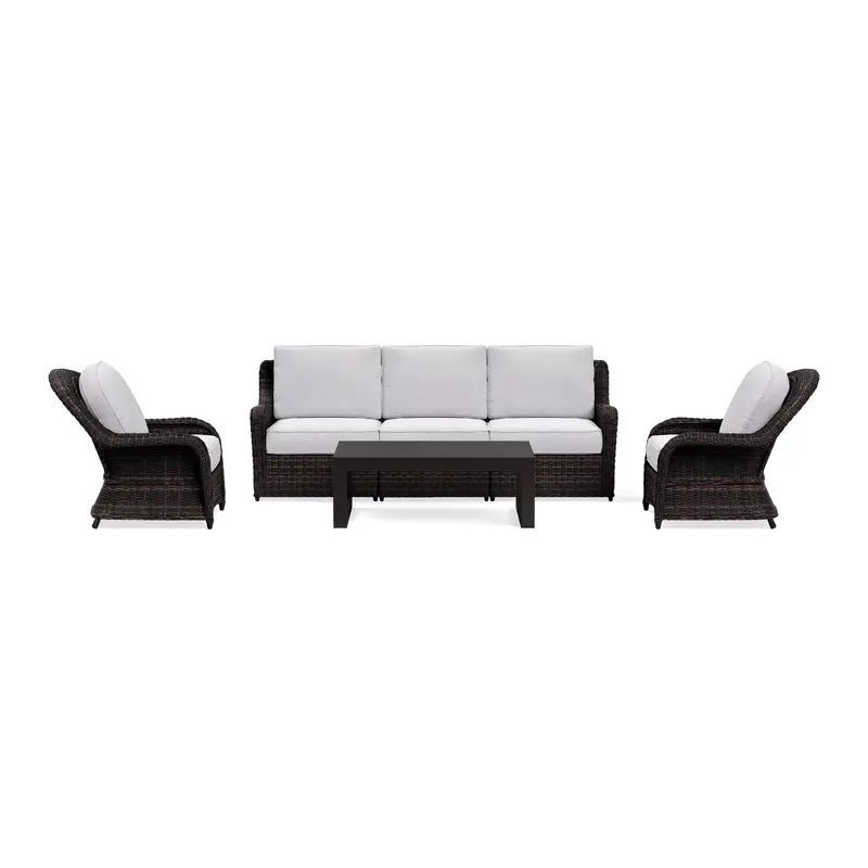 Waverly Outdoor Sofa Set with Fixed Chairs