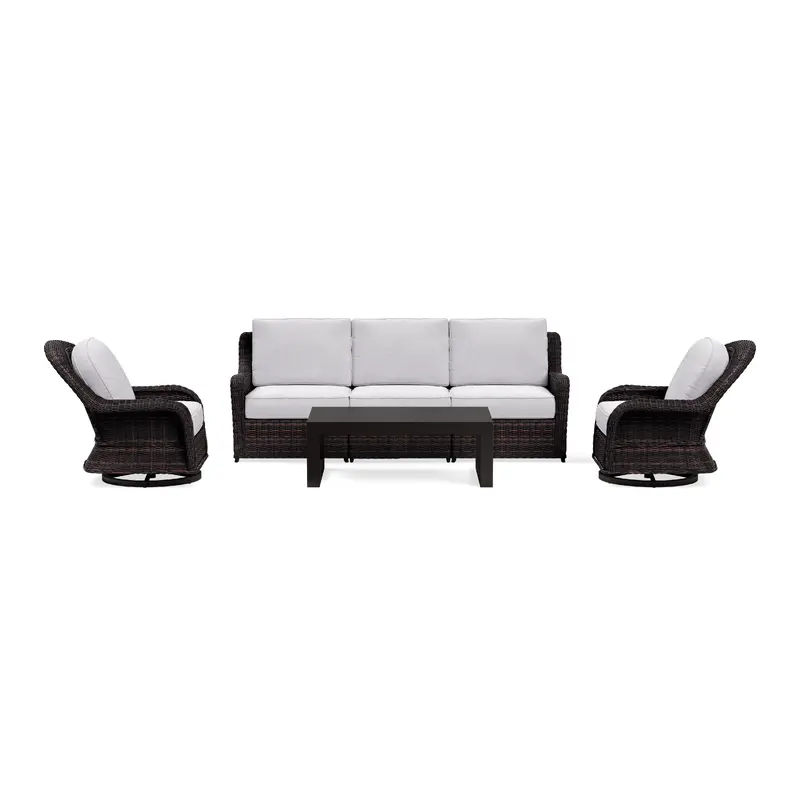 Waverly Outdoor Sofa Set with Swivel Chairs