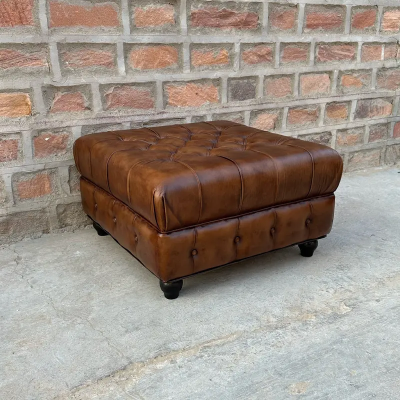 Winchester Chesterfield Leather Ottoman