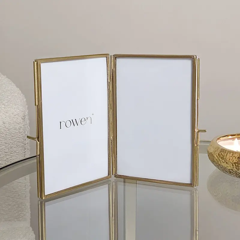 Emere Brass & Glass Double Photo Frame