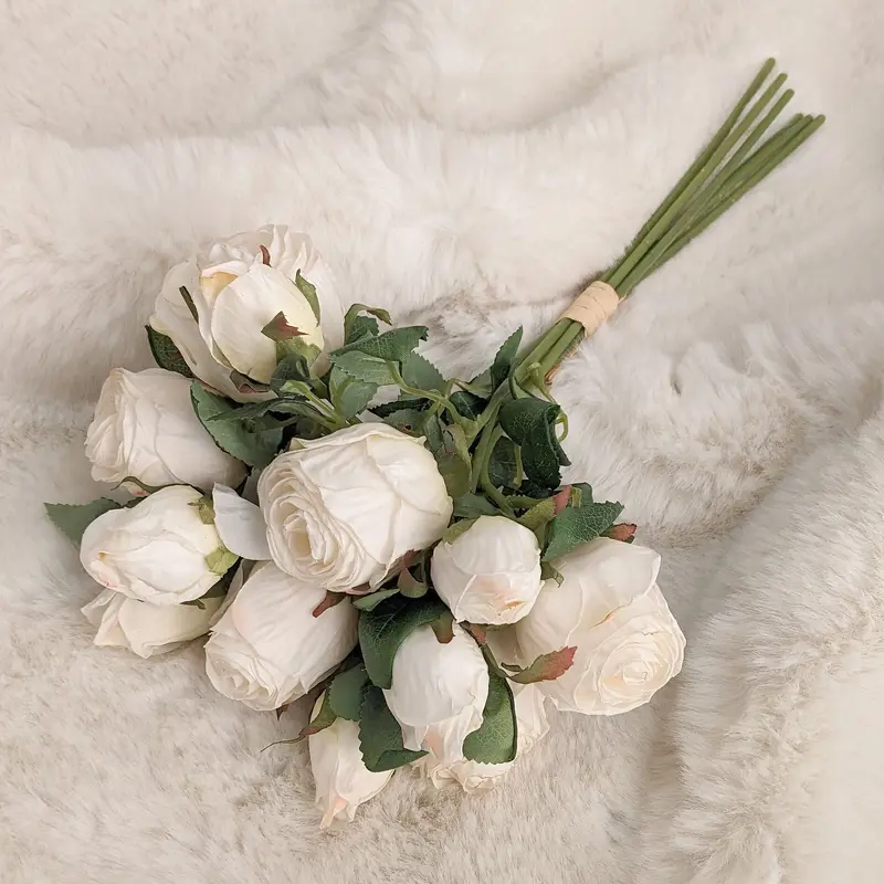 Faux Cream Rose Bunch of Florals