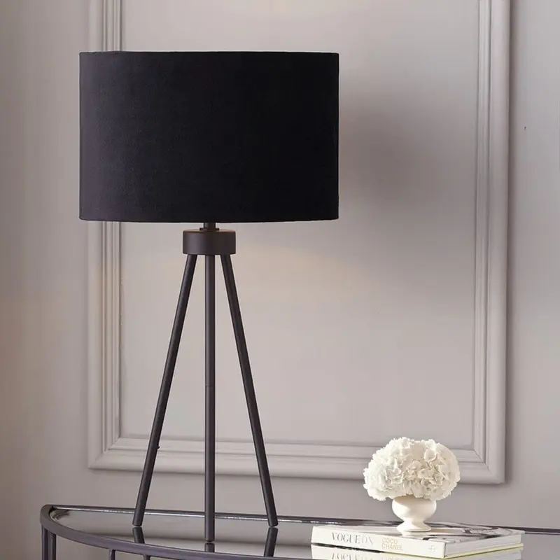 Gemini Matt Black Tripod Table Lamp