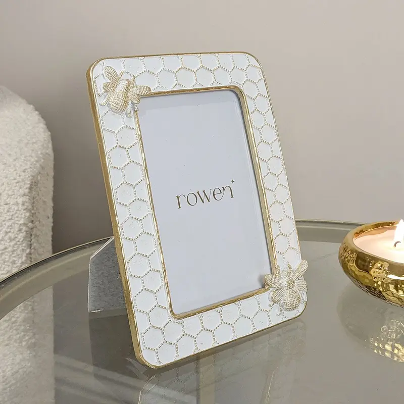 Honey Bee White & Gold Bee Photo Frame - 4x6"