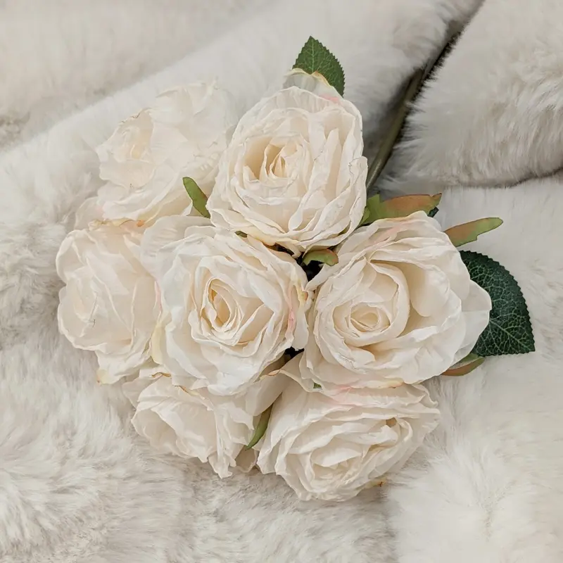 Ivory Bunch of Faux Rose Florals