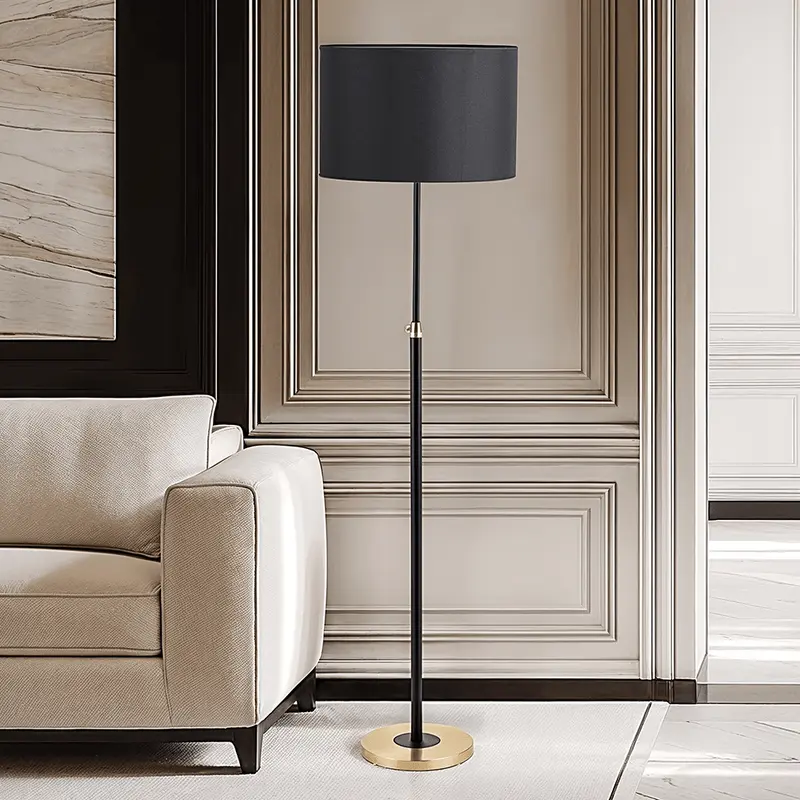 Kenji Black & Gold Height Adjustable Floor Lamp