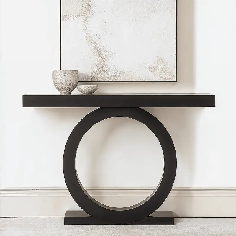 Kingsley Black Rounded Console Table