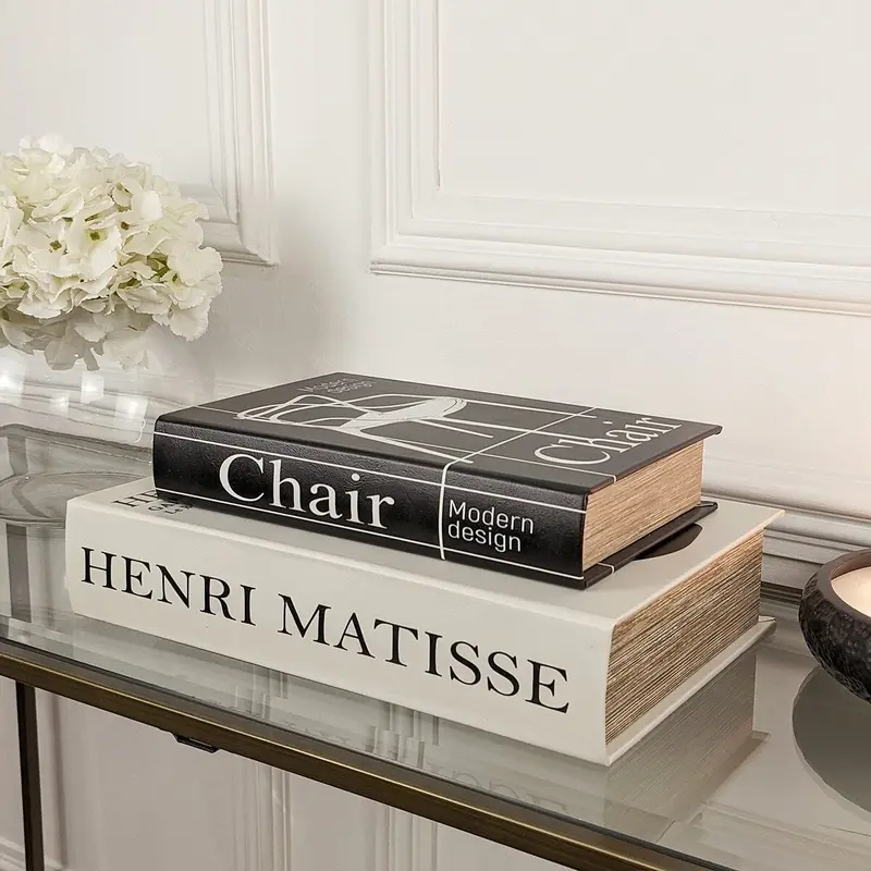 Maos Black & White Decorative Book Boxes - Set of 2