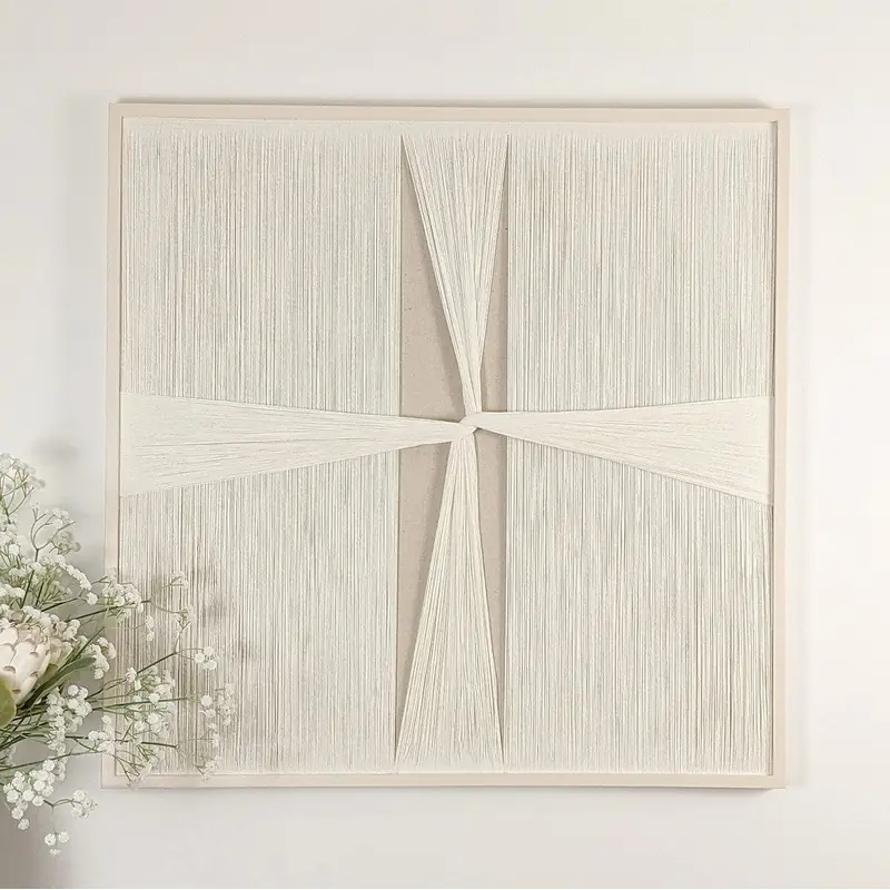Maris Taupe & Cream Woven Knot Wall Art