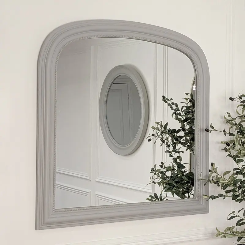 Newark Grey Arched Overmantle Mirror