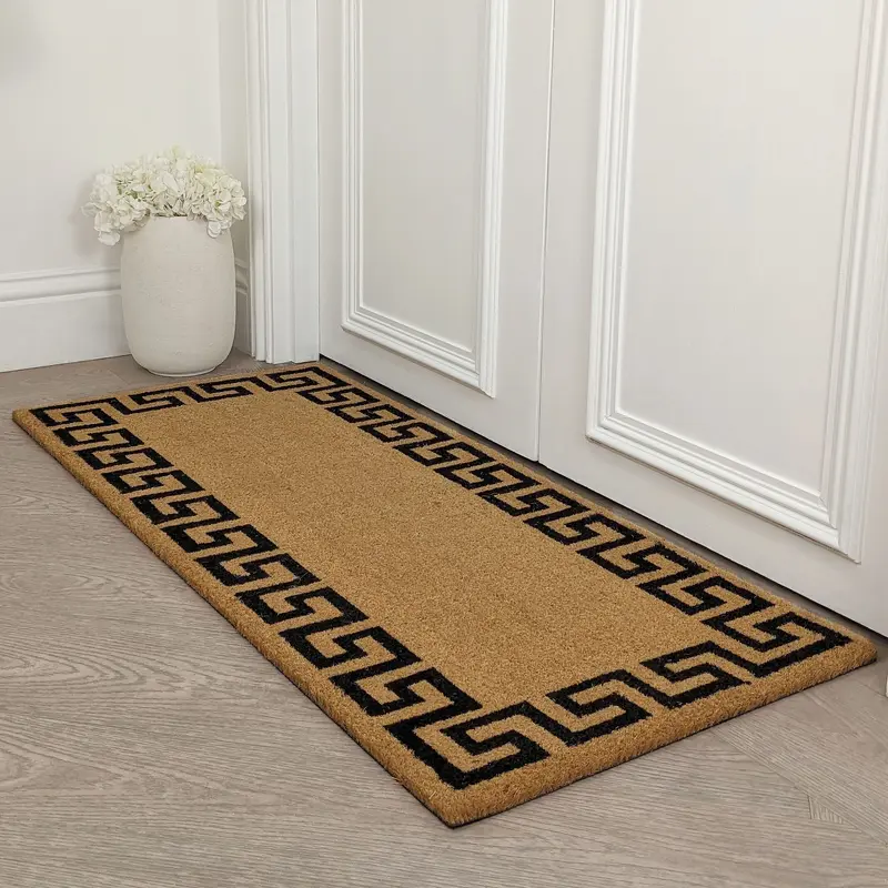 Pimlico Greek Print Bordered Double Width Large Doormat