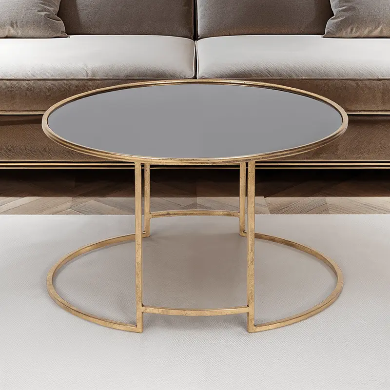 Sydney Antique Gold & Black Glass Coffee Table