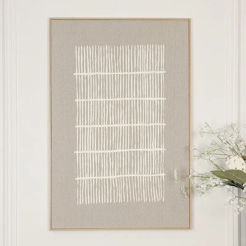 Talia Taupe & Cream Woven Wall Art