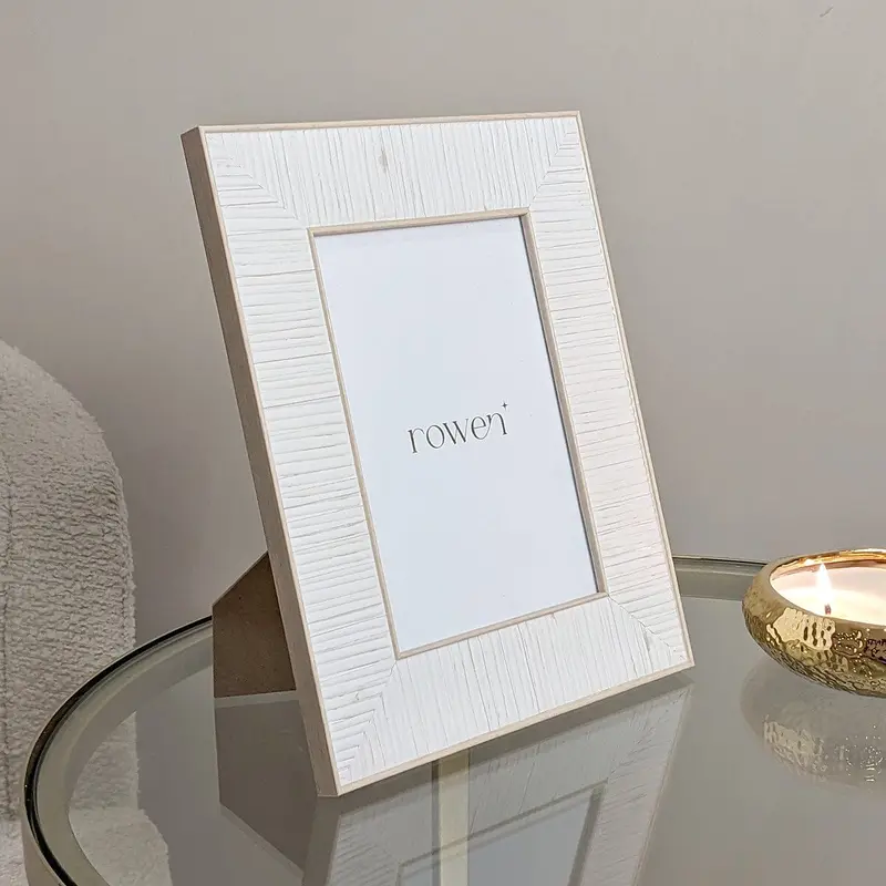 Zelda Rattan Effect Cream Photo Frame - 5x7"
